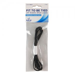 Fit To Be Tied Shoe Laces Elas-Black 24  pr