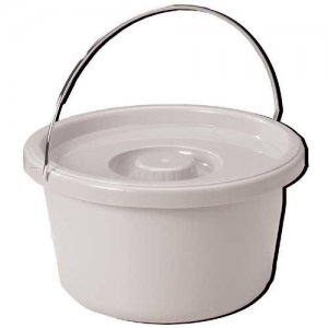 Commode Pail With Lid 7.5 Quart  Gray