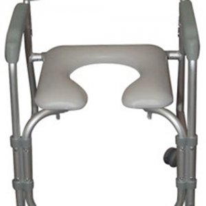 Aluminum Shower Chair/Commode with Casters  Knockdown