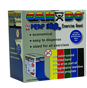 Cando No-Latex Exercise Band Yellow X-Light 100yd Disp Box