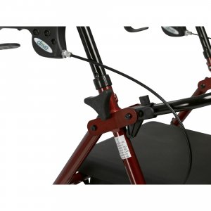 Rollator 4-Wheel with Pouch & Padded Seat  Red - Drive