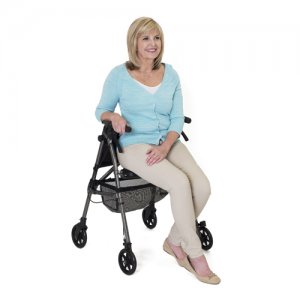 EZ Fold-N-Go Rollator - Black Walnut    (each)