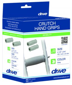 Crutch Grips (Closed Style) Pair   Grey  (pair)