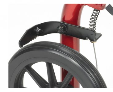 Rollator  Aluminum w/Fold-Up & Remov Back  Padded Seat Red