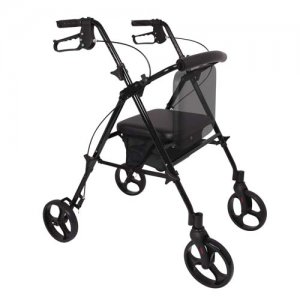 Rollator  Aluminum  Height Adjustable  Black