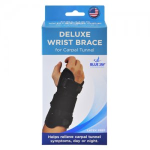 Blue Jay Dlx Wrist Brace Black for Carpal Tunnel  Right Lg/XL