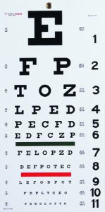 Snellen Eye Chart- 22 L x 11 W