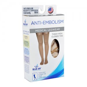 Anti-Embolism Stockings  Small 15-20mmHg Thigh Hi  Closed Toe
