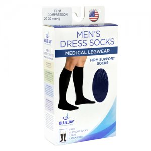 Men's Firm Support Socks 20-30mmHg  Navy  Extra Large
