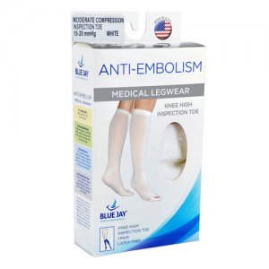 Anti-Embolism Stockings Sm/Reg 15-20mmHg Below Knee  Insp Toe