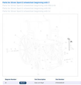 Desk Arm Assembly for Drive Silver Sport  Right  1ea