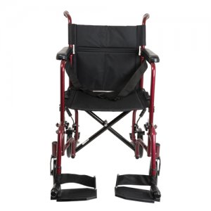 ProBasics Burgundy Aluminum Transport Chair with Footrests
