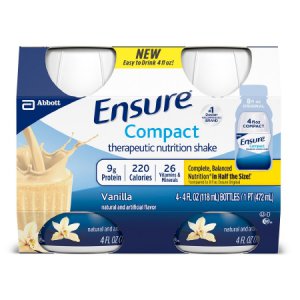 Oral Supplement Ensure   Compact Therapeutic Nutrition Shake Vanilla Flavor Ready to Use 4 oz. Bottle