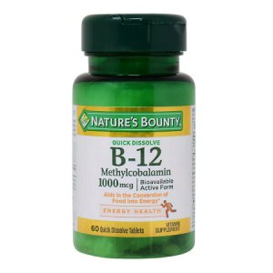 Vitamin Supplement Nature's Bounty   Vitamin B12 1000 mcg Strength Lozenge 60 per Bottle Cherry Flavor