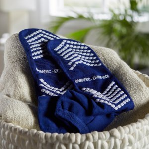 Slipper Socks McKesson Bariatric / Extra Wide Royal Blue Above the Ankle