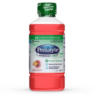 Oral Electrolyte Solution Pedialyte   AdvancedCare    Cherry Punch Flavor 33.8 oz.