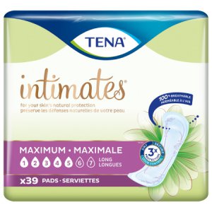 Bladder Control Pad TENA   Intimates    Maximum Long 15 Inch Length Heavy Absorbency Dry-Fast Core    One Size Fits Most