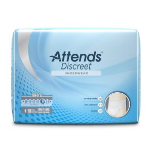 Male Adult Absorbent Underwear Attends   Discreet Pull On with Tear Away Seams Large / X-Large Disposable Moderate Absorbency