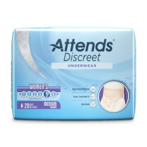Female Adult Absorbent Underwear Attends   Discreet Pull On with Tear Away Seams Medium Disposable Heavy Absorbency