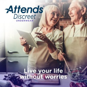 Female Adult Absorbent Underwear Attends   Discreet Pull On with Tear Away Seams Medium Disposable Heavy Absorbency