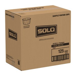 Souffle Cup Solo   1.25 oz. White Paper Disposable