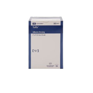 Adhesive Dressing Telfa    2 X 3 Inch Film / Cotton Rectangle White Sterile