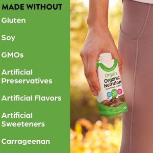 Oral Supplement Orgain   Organic Nutritional Shake Creamy Chocolate Fudge Flavor Ready to Use 11 oz. Carton