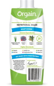 Oral Supplement Orgain   Organic Nutritional Shake Strawberries and Cream Flavor Ready to Use 11 oz. Carton