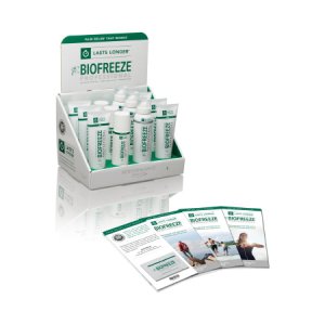 Topical Pain Relief Biofreeze   Professional Counter Display 3.5% Strength Menthol Topical Gel 12 per Box