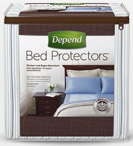 Underpad Depend   Bed Protectors 20-2/5 X 36 Inch Disposable Tri-Loc Core Moderate Absorbency