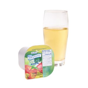 Thickened Beverage Thick & Easy   Sugar Free 4 oz. Portion Cup Peach Mango Flavor Ready to Use Honey Consistency