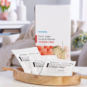 Surgical Glove McKesson Perry   Performance Plus Size 9 Sterile Latex Standard Cuff Length Smooth Cream Not Chemo Approved