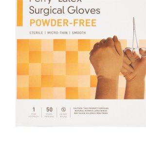 Surgical Glove McKesson Perry   Size 5.5 Sterile Latex Standard Cuff Length Smooth Brown Not Chemo Approved
