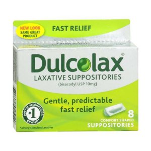 Laxative Dulcolax   Suppository 8 per Box 10 mg Strength Bisacodyl USP