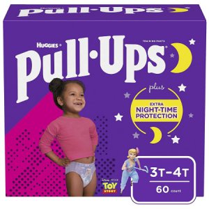 Female Toddler Training Pants Pull-Ups   Night-Time   Size 3T to 4T Disposable