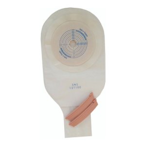 Ostomy Pouch Safe n' Simple One-Piece System 12 Inch Length Drainable Flat, Trim to Fit