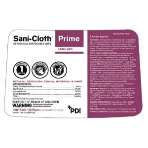 Sani-Cloth   Prime Surface Disinfectant Cleaner Premoistened Germicidal Manual Pull Wipe 160 Count Canister Alcohol Scent NonSterile