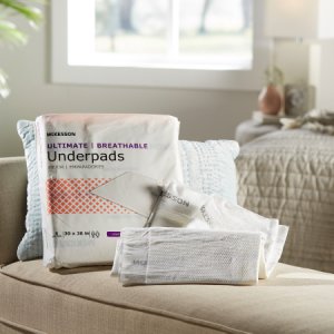 Underpad McKesson Ultimate Breathable 30 X 36 Inch Disposable Fluff / Polymer Heavy Absorbency