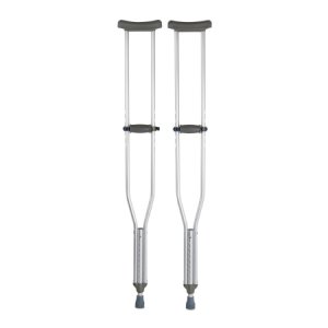 Underarm Crutches McKesson Aluminum Frame Tall Adult 350 lbs. Weight Capacity Push Button Adjustment