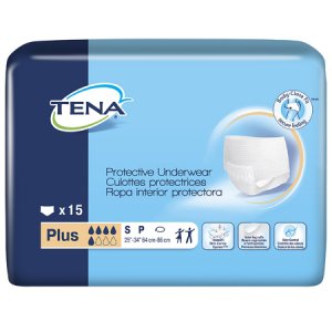 Unisex Adult Absorbent Underwear TENA ProSkin    Plus Protective Pull On with Tear Away Seams Small Disposable Moderate Absorbency