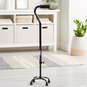 Small Base Quad Cane McKesson Steel 30 to 39 Inch Height Black