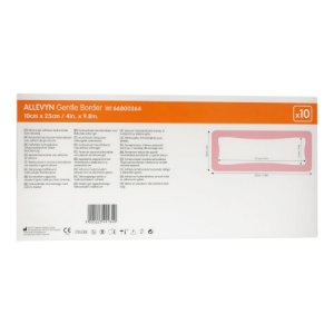 Silicone Foam Dressing Allevyn Gentle Border 4 X 10 Inch Rectangle Silicone Gel Adhesive with Border Sterile