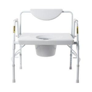 Bariatric Commode Chair McKesson Drop Arm Steel Frame Padded Back 23-1/4 Inch Seat Width