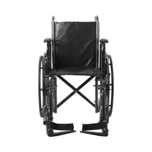 Wheelchair McKesson Dual Axle Desk Length Arm Swing-Away Footrest Black Upholstery 16 Inch Seat Width Adult 250 lbs. Weight Capacity