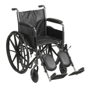 Wheelchair McKesson Dual Axle Desk Length Arm Swing-Away Elevating Legrest Black Upholstery 18 Inch Seat Width Adult 300 lbs. Weight Capacity