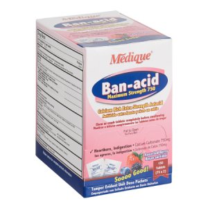Antacid Ban-Acid   750 mg Strength Chewable Tablet 150 per Box
