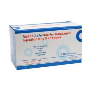Adhesive Barrier Strip Inject-Safe    1-3/8 Inch Diameter Film / Foam Round White Sterile