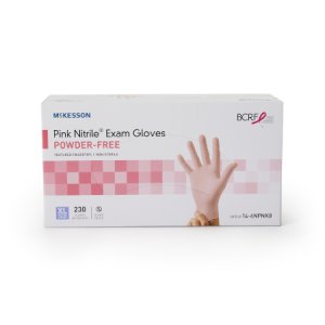Exam Glove McKesson Pink Nitrile   X-Large NonSterile Nitrile Standard Cuff Length Textured Fingertips Pink Not Rated