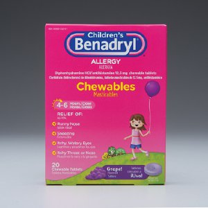 Children's Allergy Relief Children's Benadryl   12.5 mg Strength Chewable Tablet 20 per Box