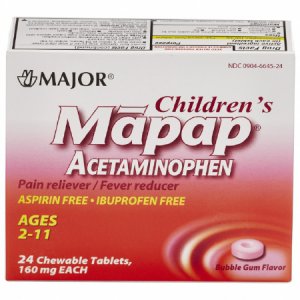 Children's Pain Relief Major   160 mg Strength Acetaminophen Chewable Tablet 24 per Box